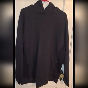 Grey and Black Fleece Gym Hoodie